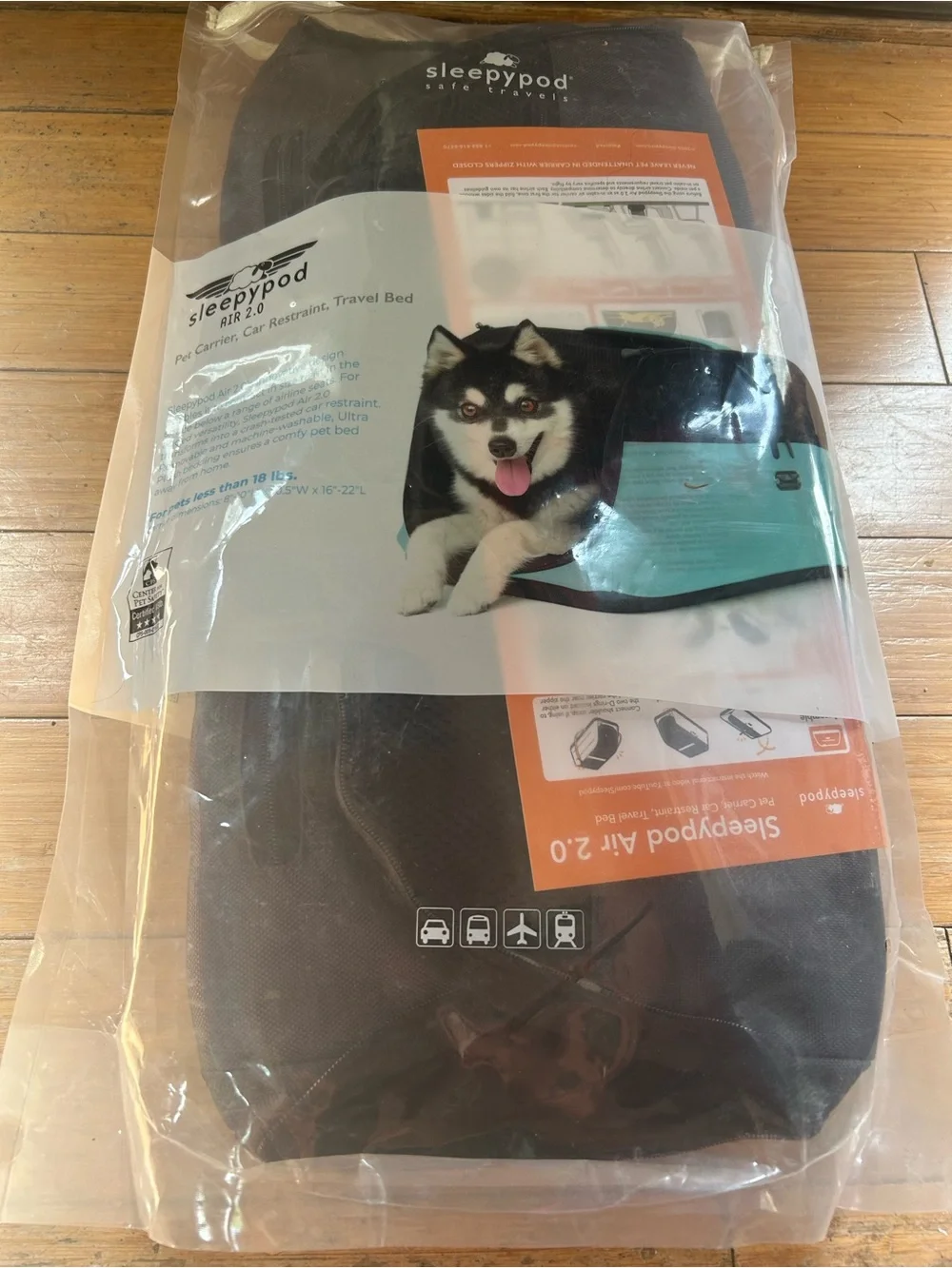 New Sleepypod Air 2.0 Cat & Dog Travel Bed & Carrier, One Size, char grey